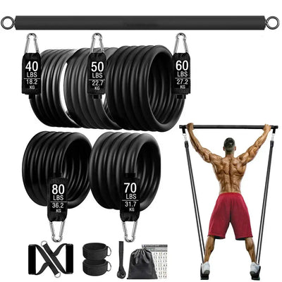 NNEOBA 300lb Fitness Booty Resistance Elastic Band Set for Home Gym Exercise-0