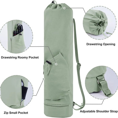 NNEDSZ Off White Durable Yoga Mat Carry Bag - Multi-Functional Fitness Backpack with Wet Pocket(Mugs are filming props, not included)-1