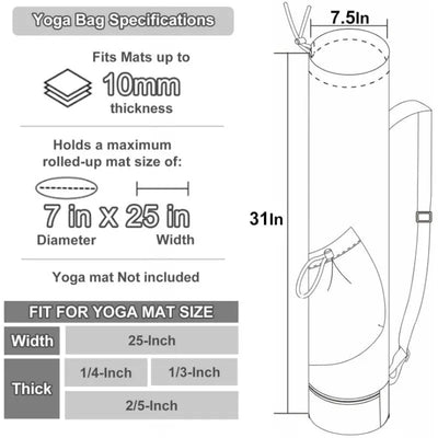 NNEDSZ Off White Durable Yoga Mat Carry Bag - Multi-Functional Fitness Backpack with Wet Pocket(Mugs are filming props, not included)-4
