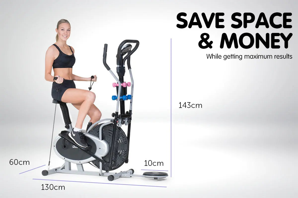 NNEDPE Powertrain 6-in-1 Elliptical Cross Trainer Bike with Weights and Twist Disc-4