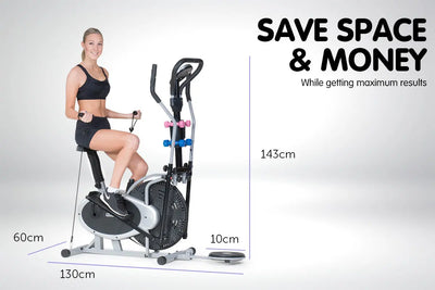 NNEDPE Powertrain 6-in-1 Elliptical Cross Trainer Bike with Weights and Twist Disc-4